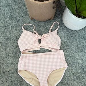 Pink Gingham Bikini Set